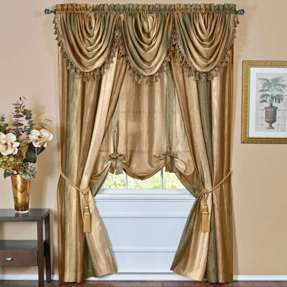 Woven Trends Ombre Window Curtains, Modern Semi-Sheer Window Curtain Drape